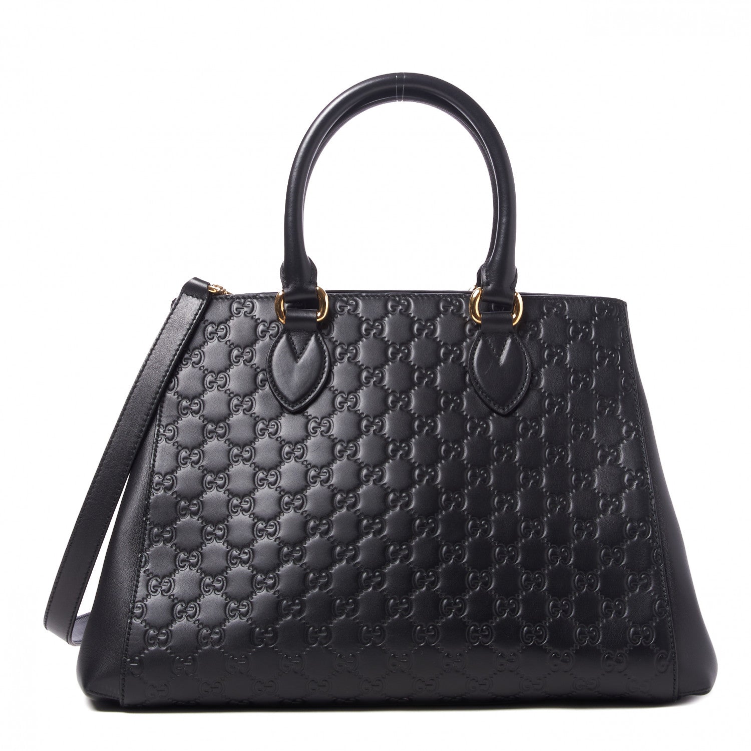 Gucci Soft Guccissima Signature Top Handle Tote Bag Black 1 of 8