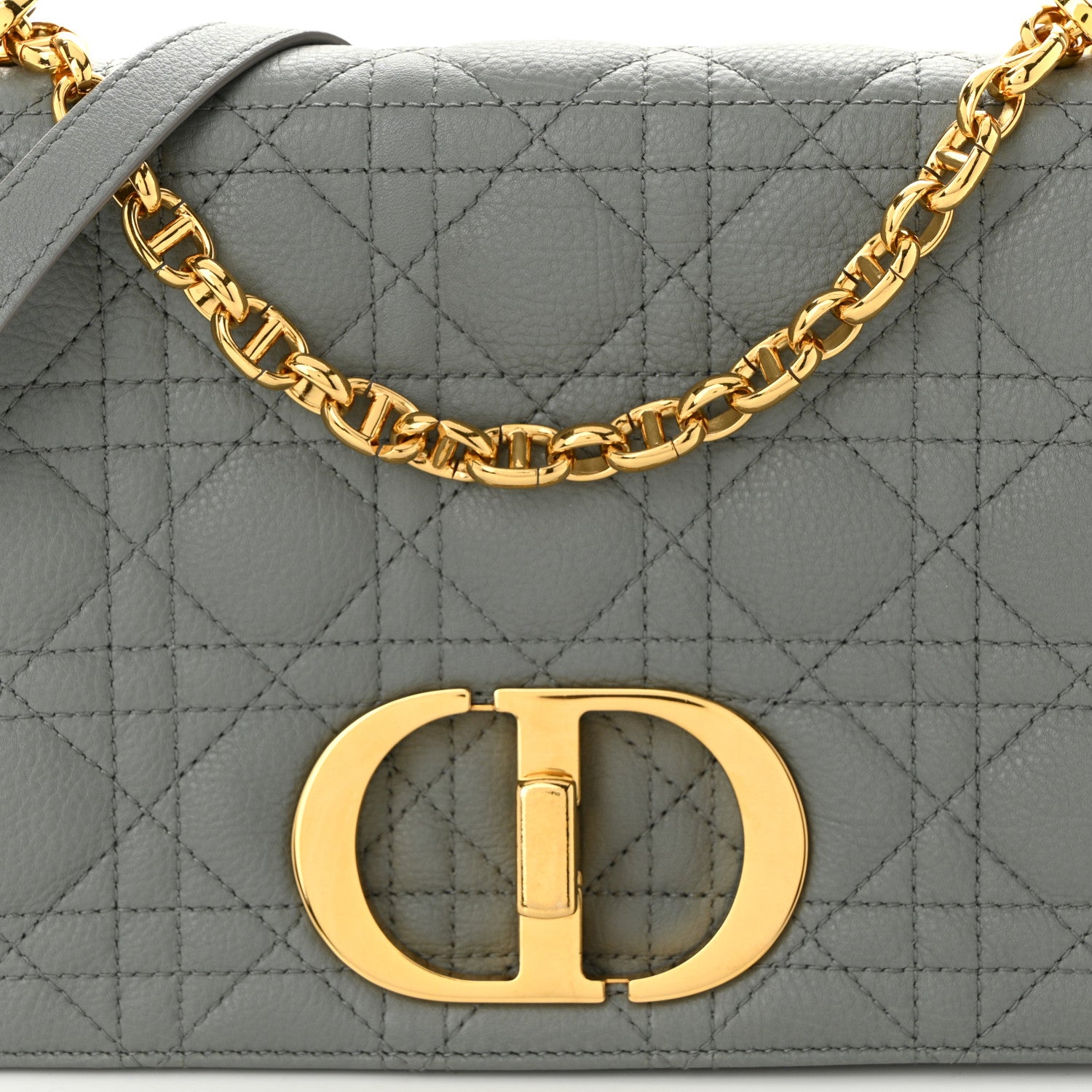 Christian Dior Calfskin Cannage Medium Caro Bag Ethereal Grey 8 of 11