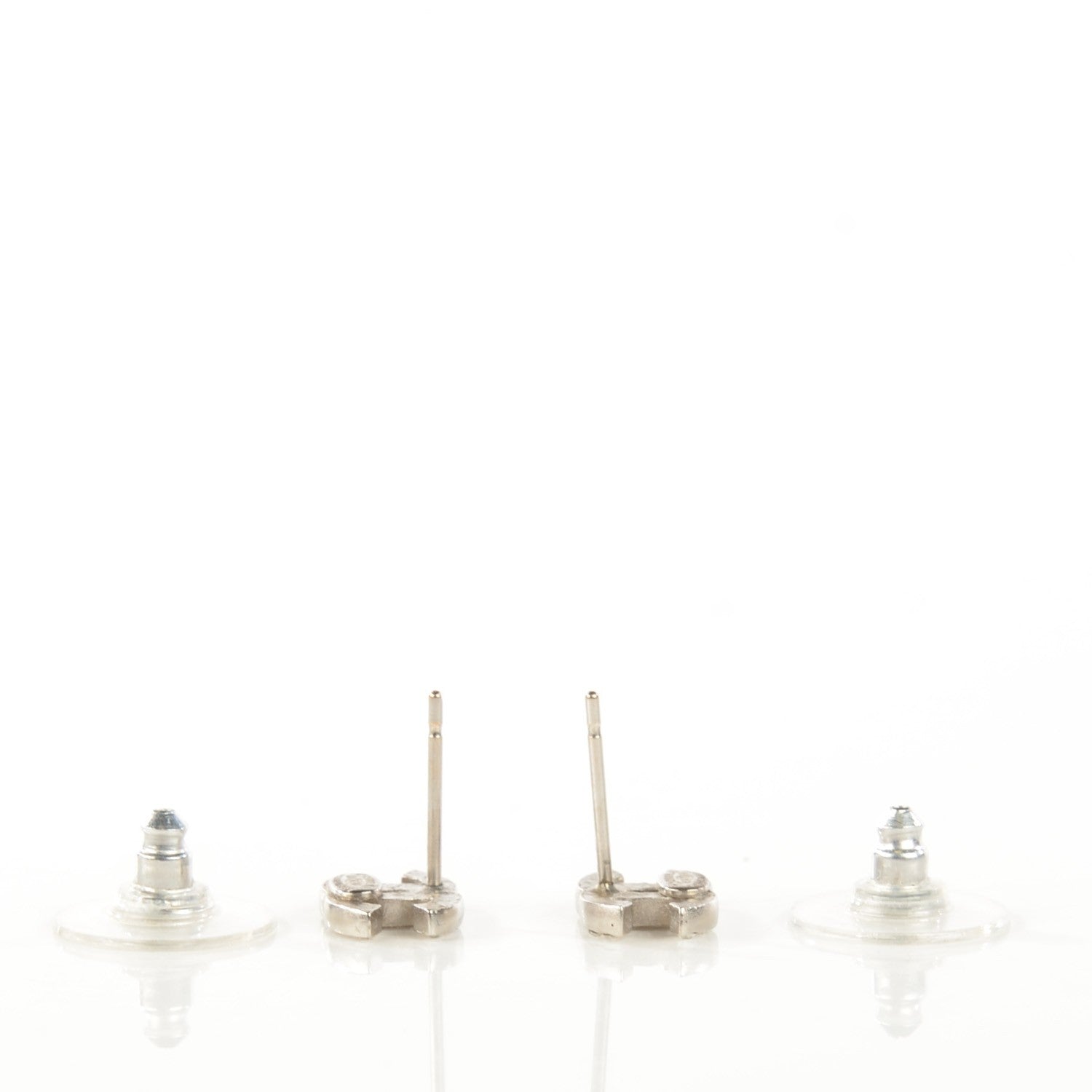 Chanel Crystal Timeless CC Earrings Silver 4 of 5