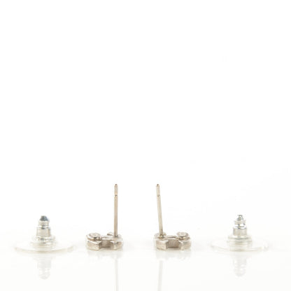 Chanel Crystal Timeless CC Earrings Silver 4 of 5