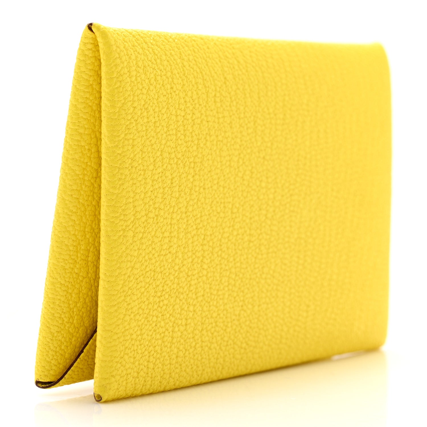 Hermes Chevre Mysore Calvi Card Case Jaune Citron 3 of 8