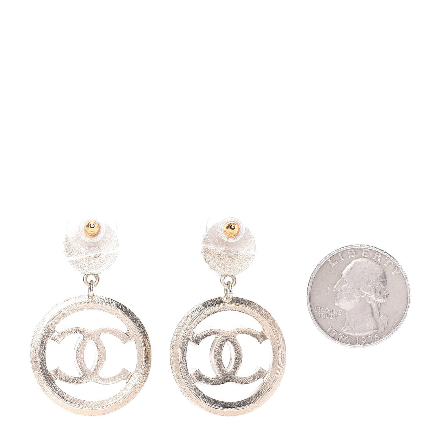 Pearl CC Drop Earrings Light Gold