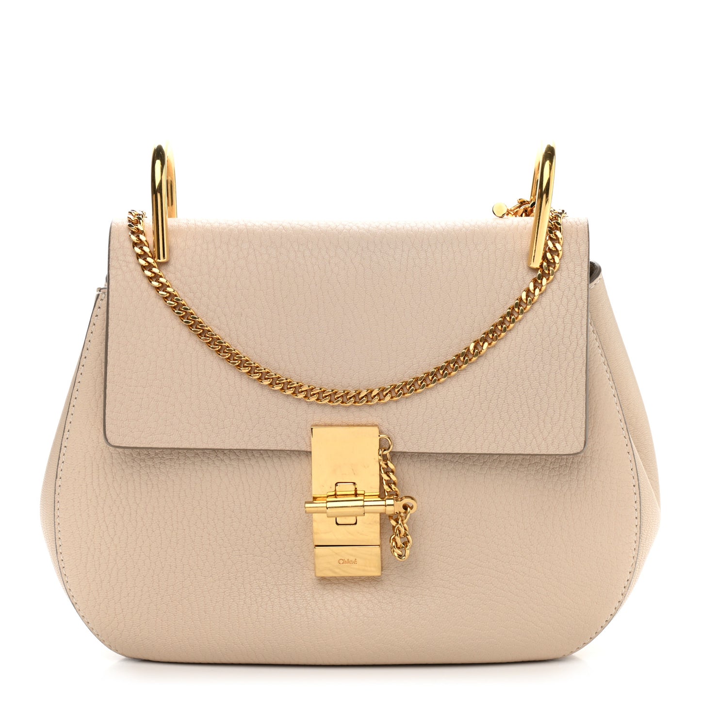 Grained Lambskin Drew Shoulder Bag Biscotti Beige