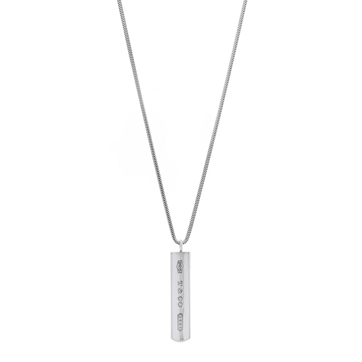 Sterling Silver 1837 Bar Pendant Necklace