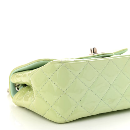 Chanel Patent Calfskin Quilted Mini Square Flap Light Green 9 of 12