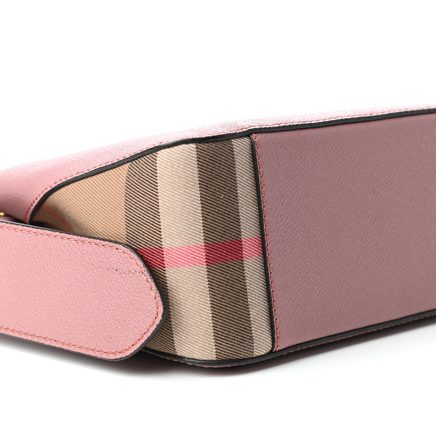 Burberry Soft Grain Calfskin House Check Small Helmsley Crossbody Dusty Pink 7 of 8