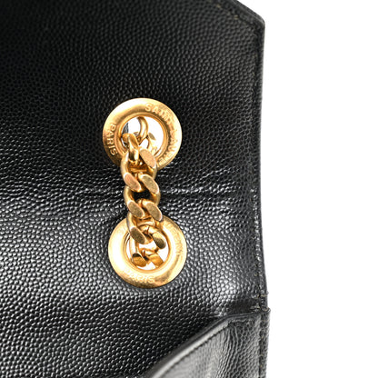 Saint Laurent Grain De Poudre Matelasse Chevron Large Monogram Satchel Black 11 of 11