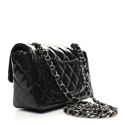Chanel Striated Patent Quilted Mini Rectangular Flap Black 3 of 10