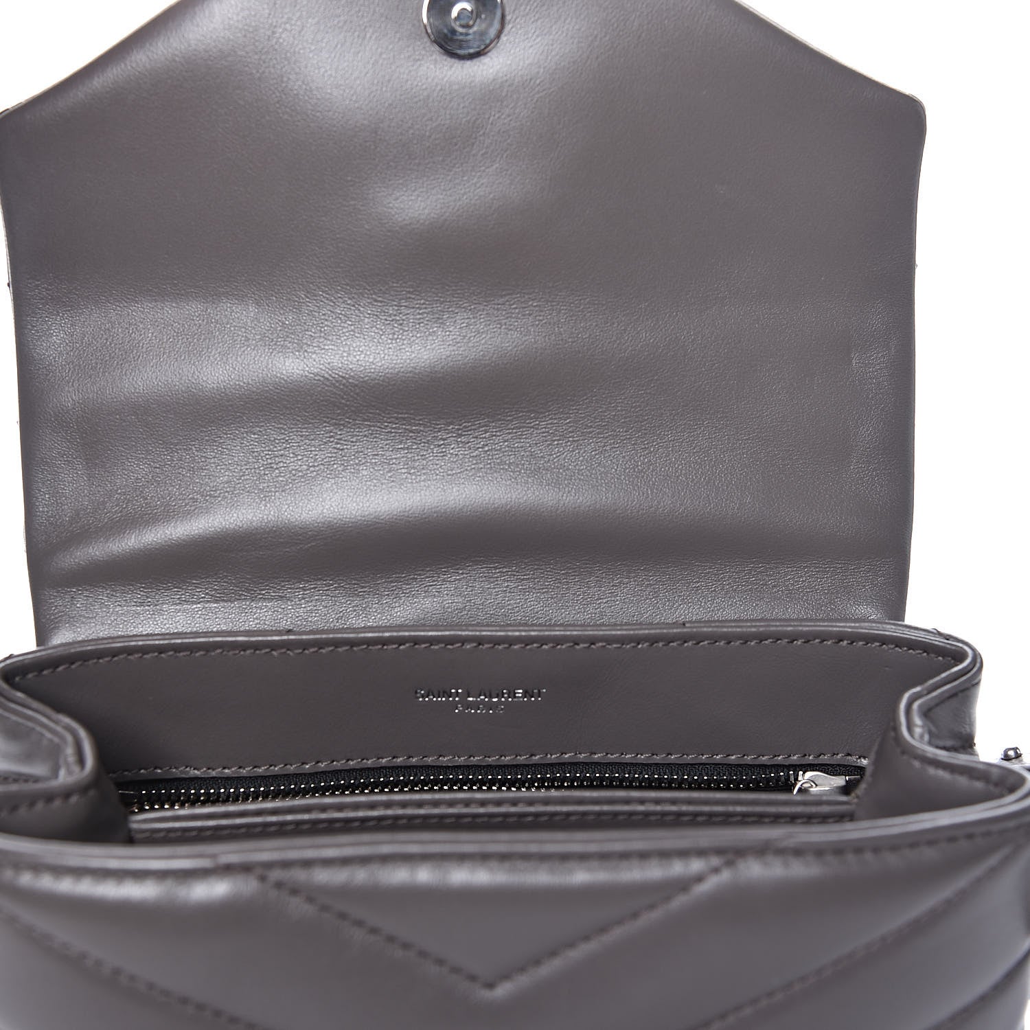 Saint Laurent Calfskin Y Quilted Monogram Toy Loulou Crossbody Bag Earth 8 of 11
