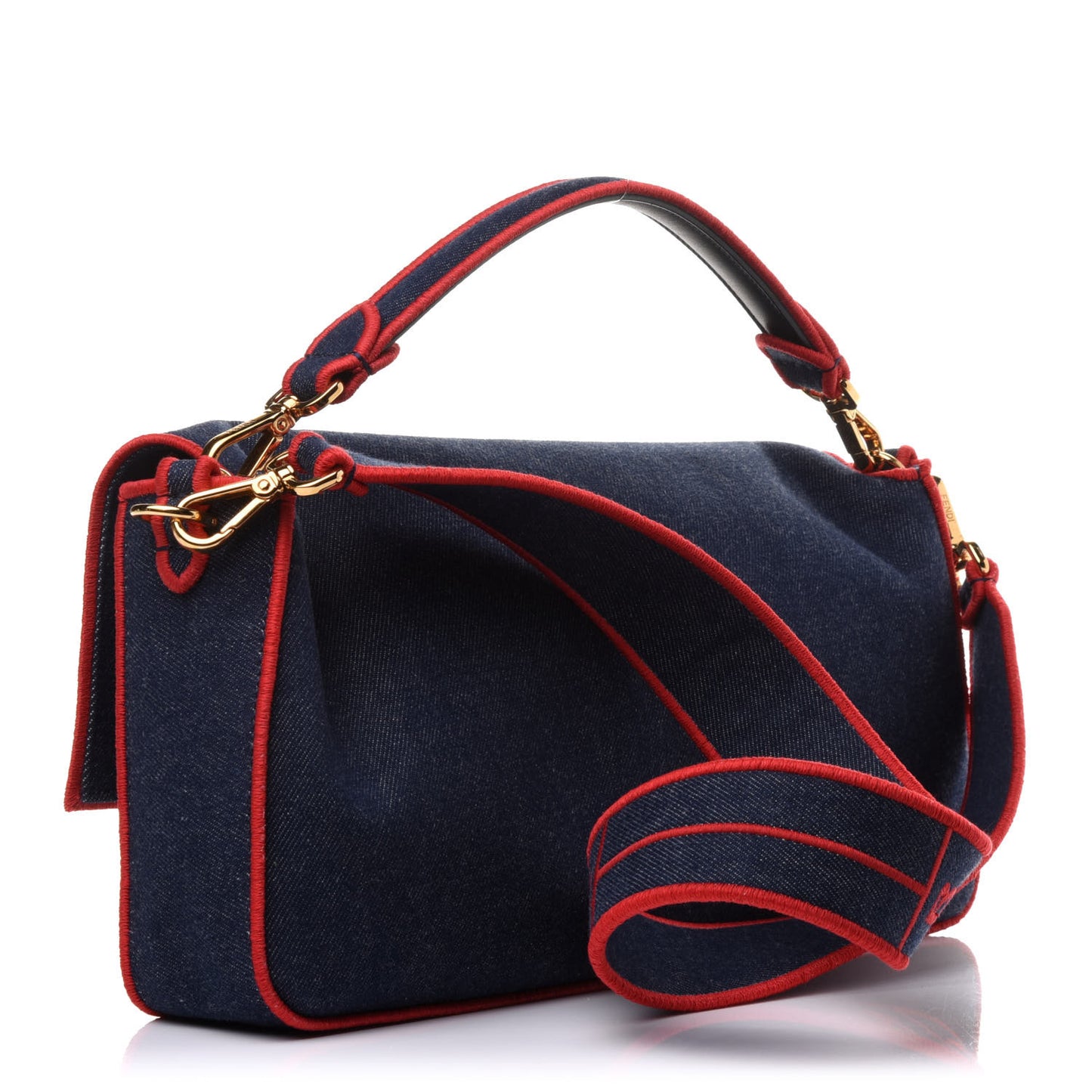Denim Large Baguette Blue Rosso