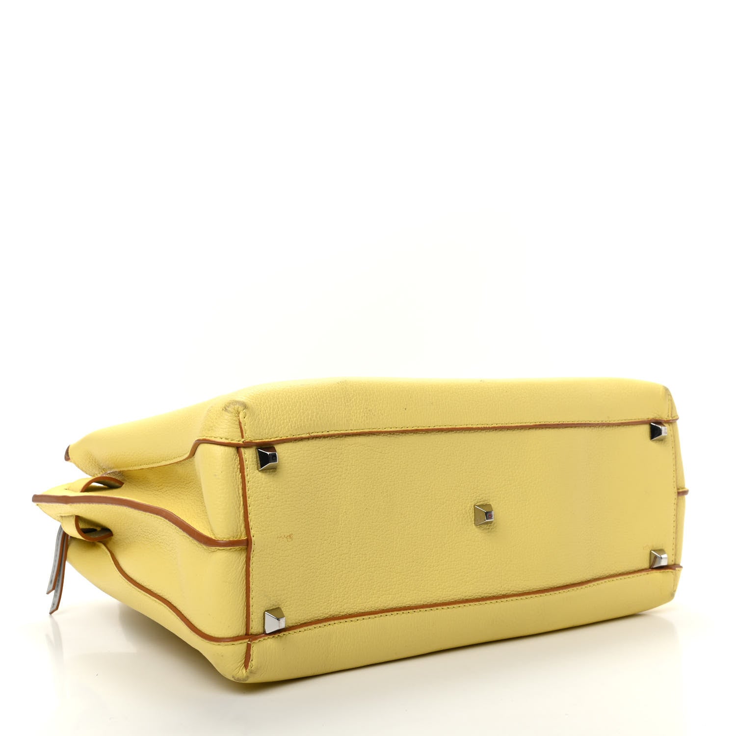 MCM Grained Calfskin Medium Milla Tote Custard Yellow 4 of 9