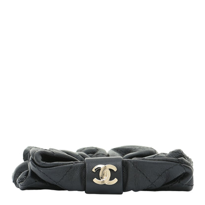 Chanel Lambskin Chain CC Hair Scrunchie Black Gold 2 of 6