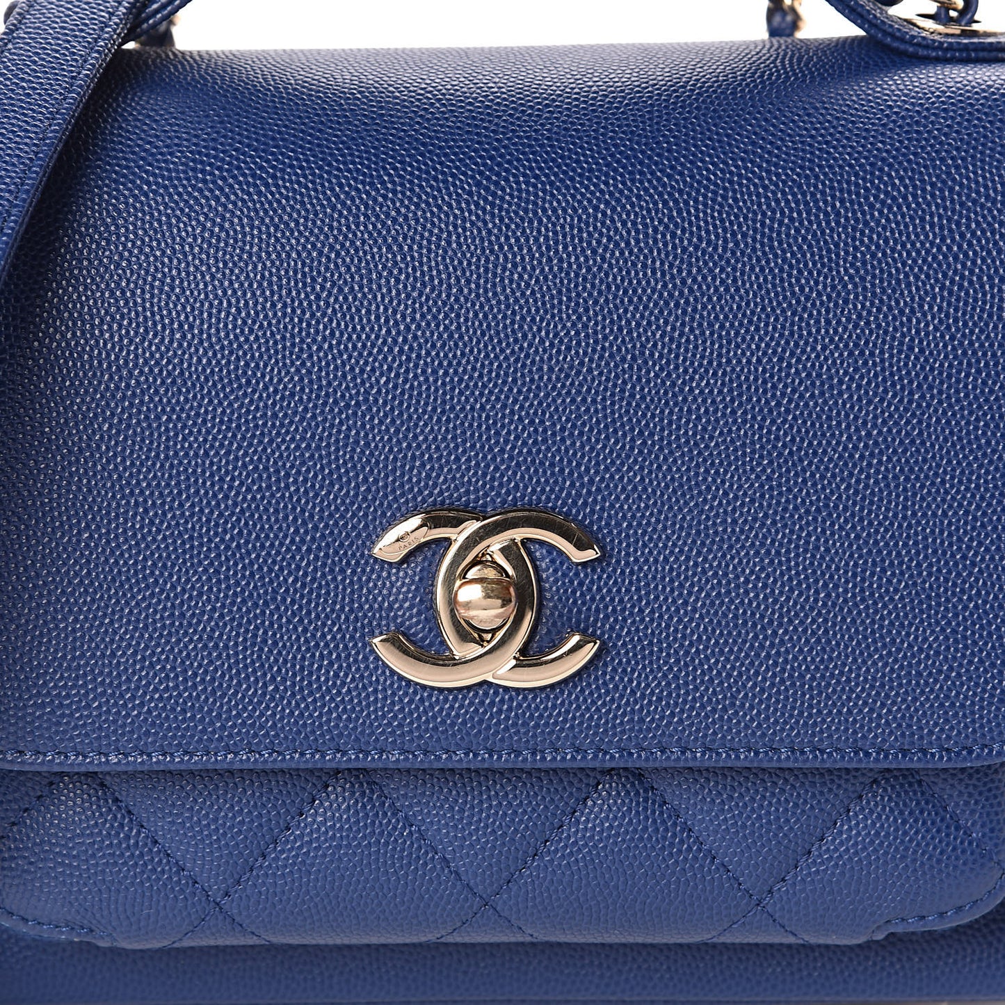 Caviar Quilted Mini Business Affinity Flap Blue