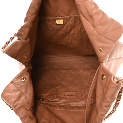 Chanel Shiny Calfskin Quilted Chanel 22 Camel 6 of 11