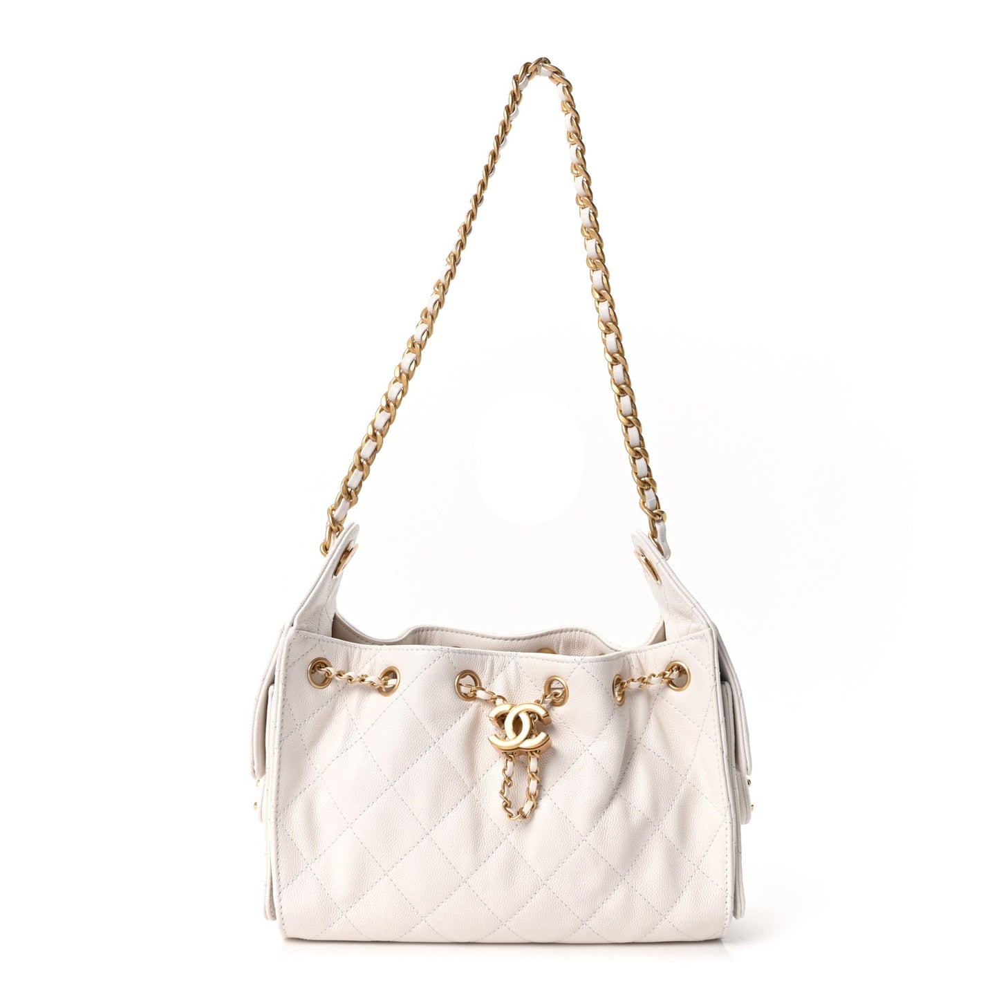 Caviar Quilted Mini Chanel 25 Handbag White White