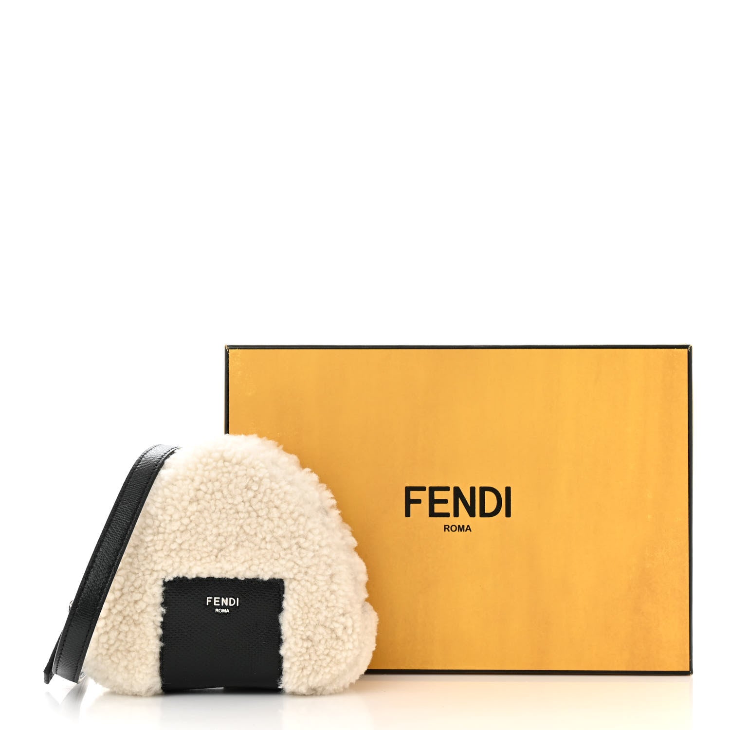 Fendi Sheepskin Karung Miniature Onigiri Bag White Ice Verde Alga 11 of 11