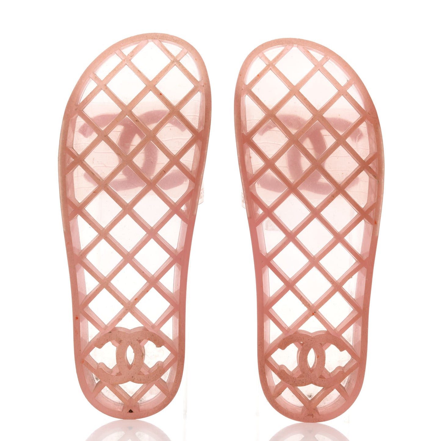 PVC Transparent CC Flat Slide Sandals 39 Pink