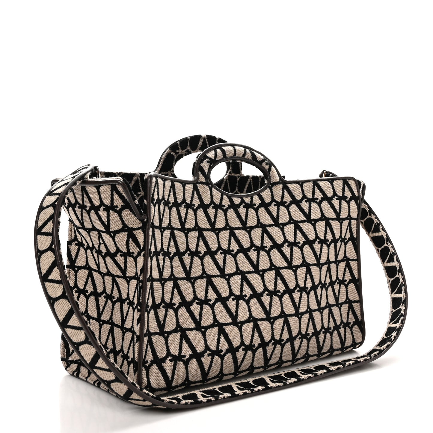 Toile Iconographe Goatskin Le Troisieme Shopping Bag Naturale Black Fondant