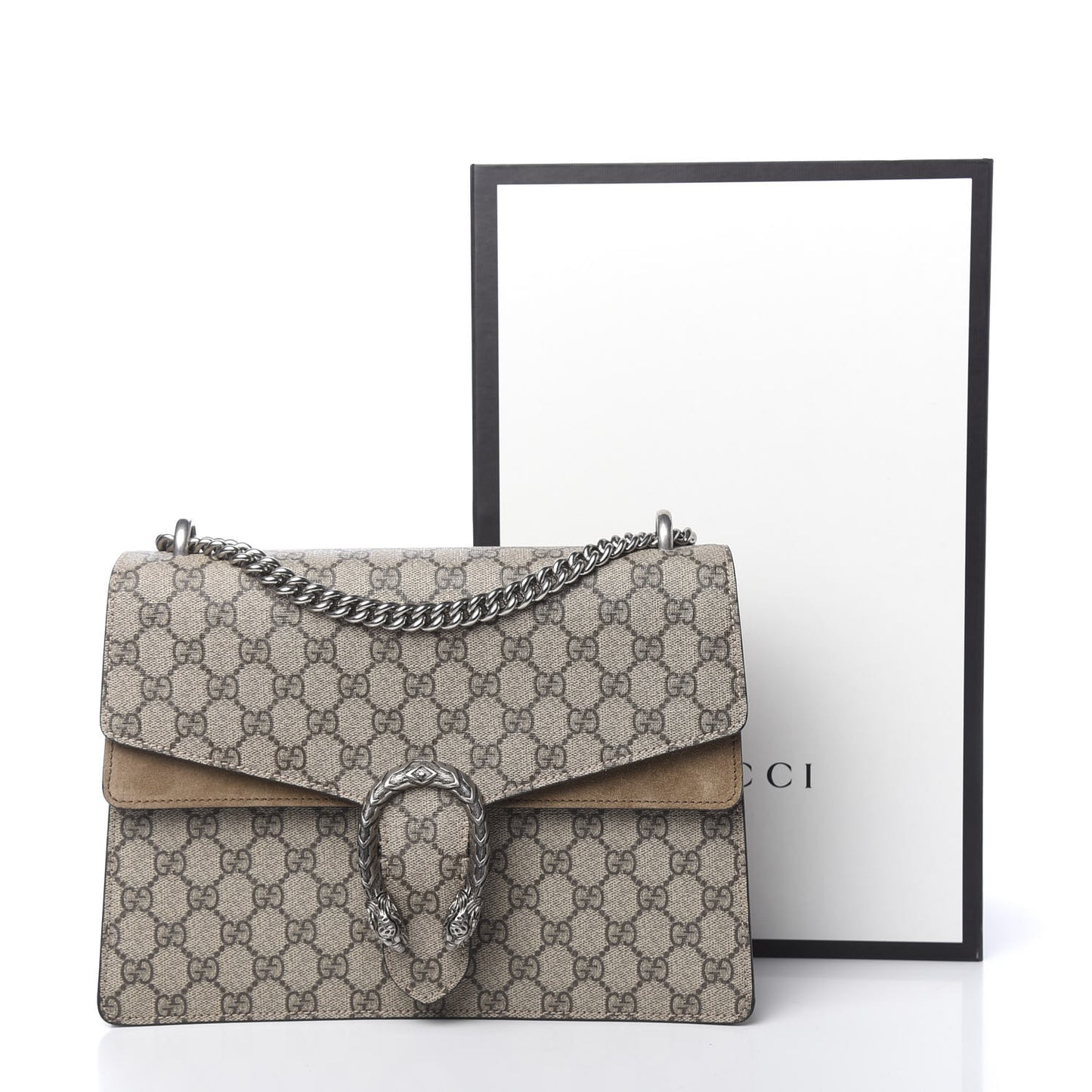 GG Supreme Monogram Medium Dionysus Shoulder Bag Taupe