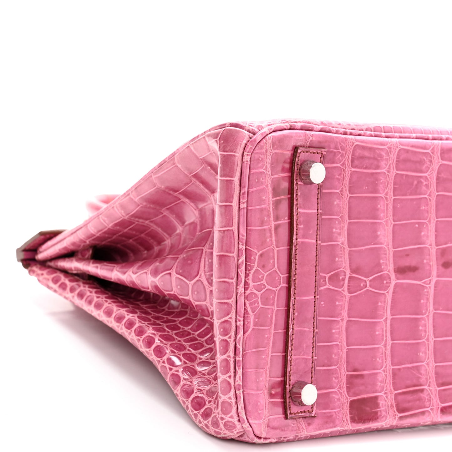 Shiny Porosus Crocodile Birkin 30 Fuchsia