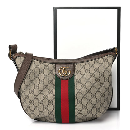 Gucci GG Supreme Monogram Web Small Ophidia Half Moon Hobo Brown 11 of 11