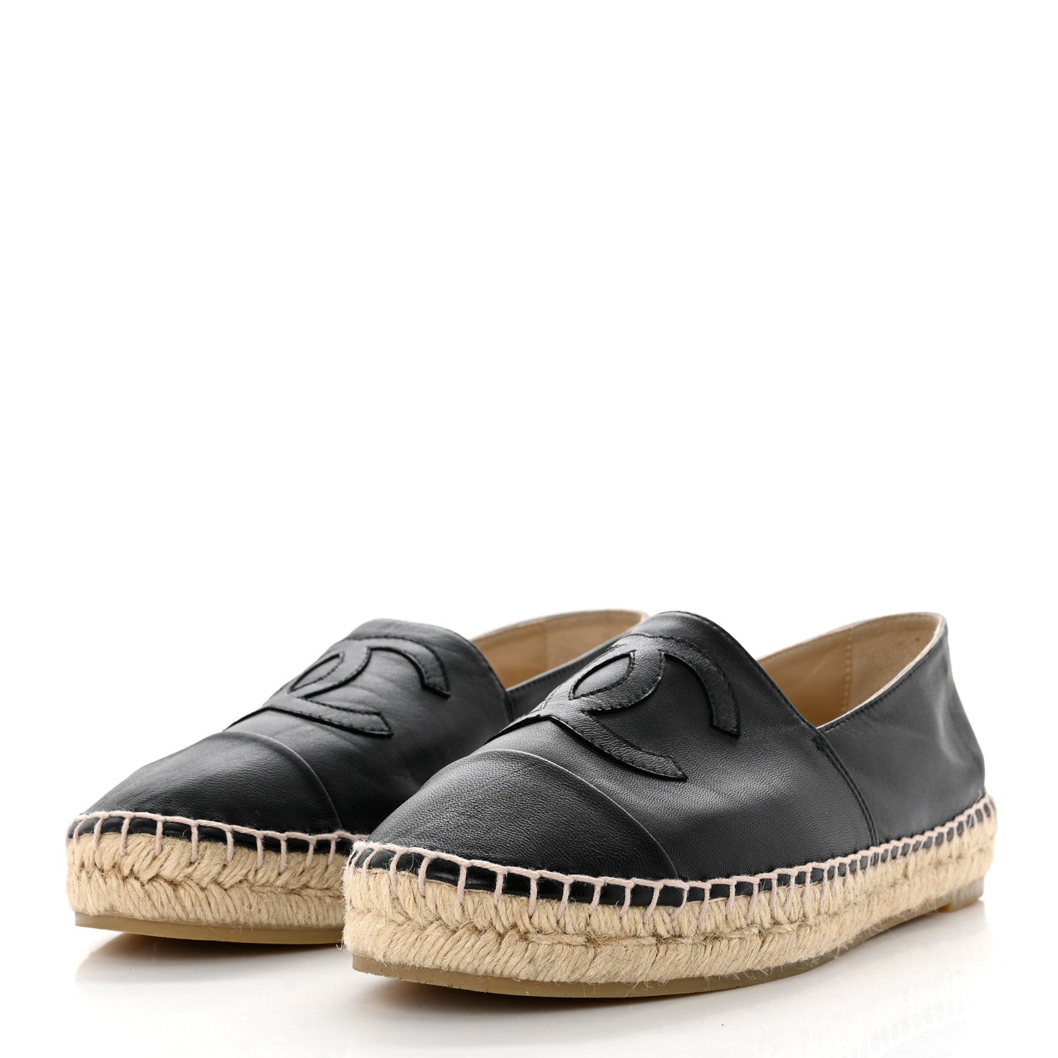 Chanel Lambskin CC Espadrilles 38 Black 3 of 8