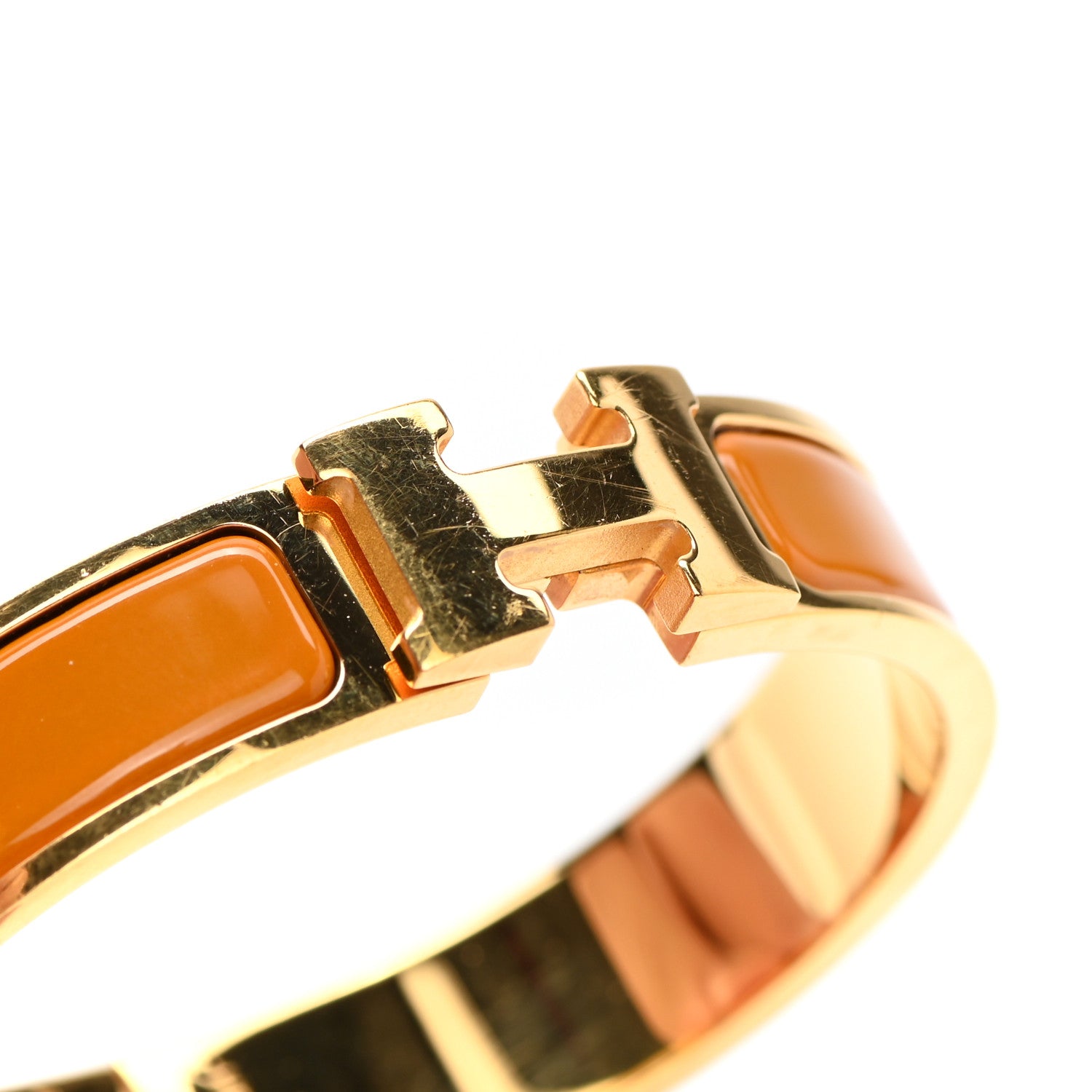 Hermes Enamel Narrow Clic Clac H Bracelet PM Jaune Madras 5 of 5