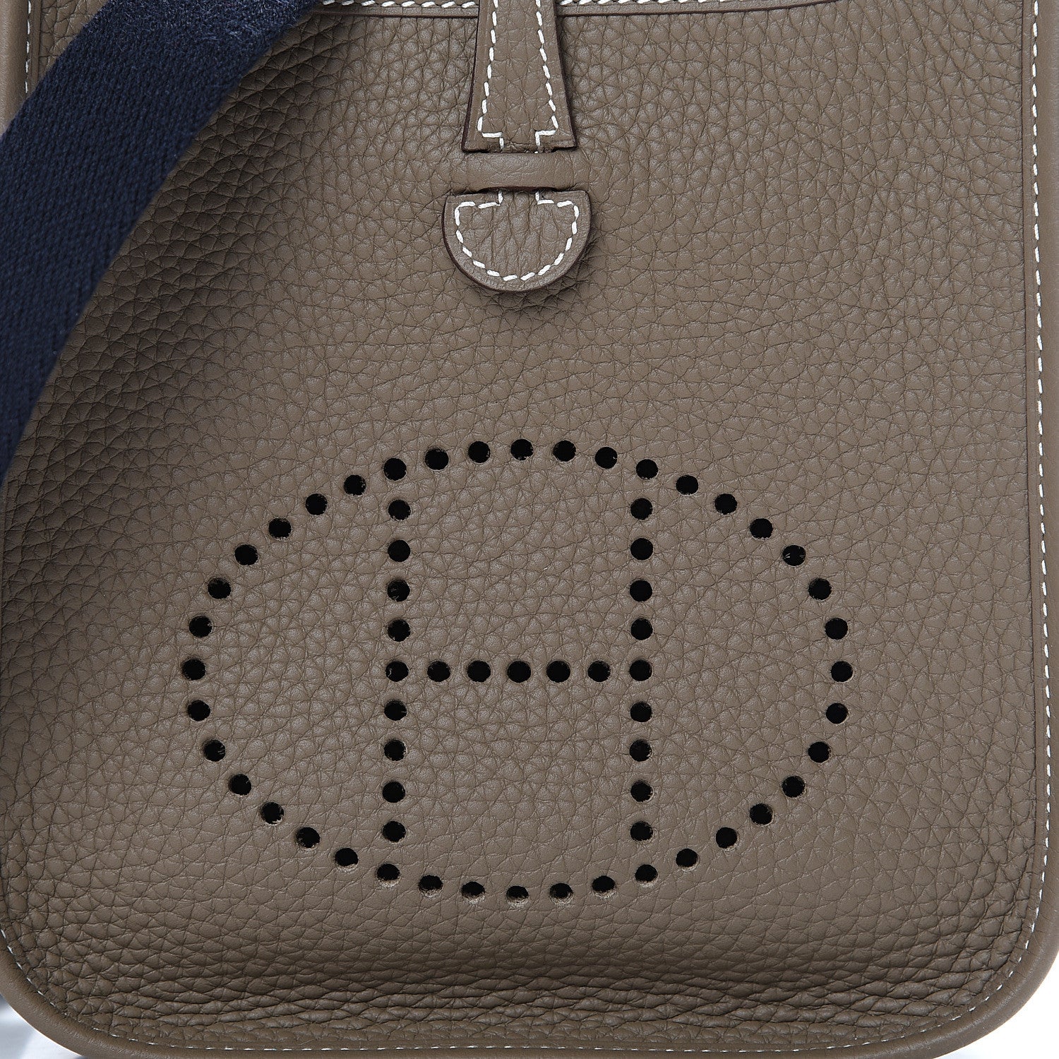 Hermes Taurillon Clemence Amazone Evelyne TPM Etoupe Bleu Indigo 7 of 10