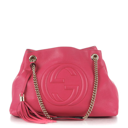 Gucci Cellarius Calfskin Medium Soho Chain Shoulder Bag Bright Bouganville 1 of 7