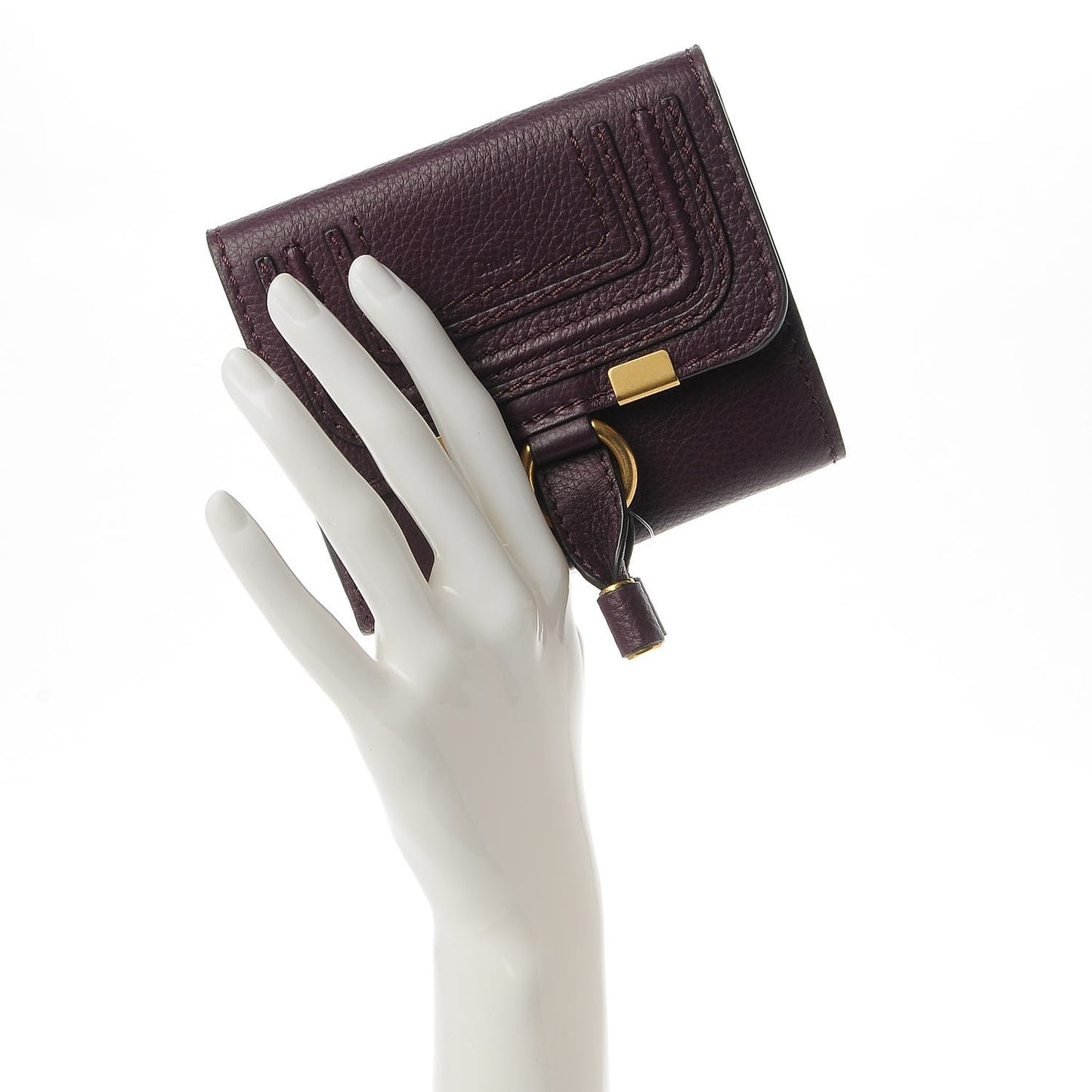 Grained Calfskin Marcie Square Wallet Intense Violine