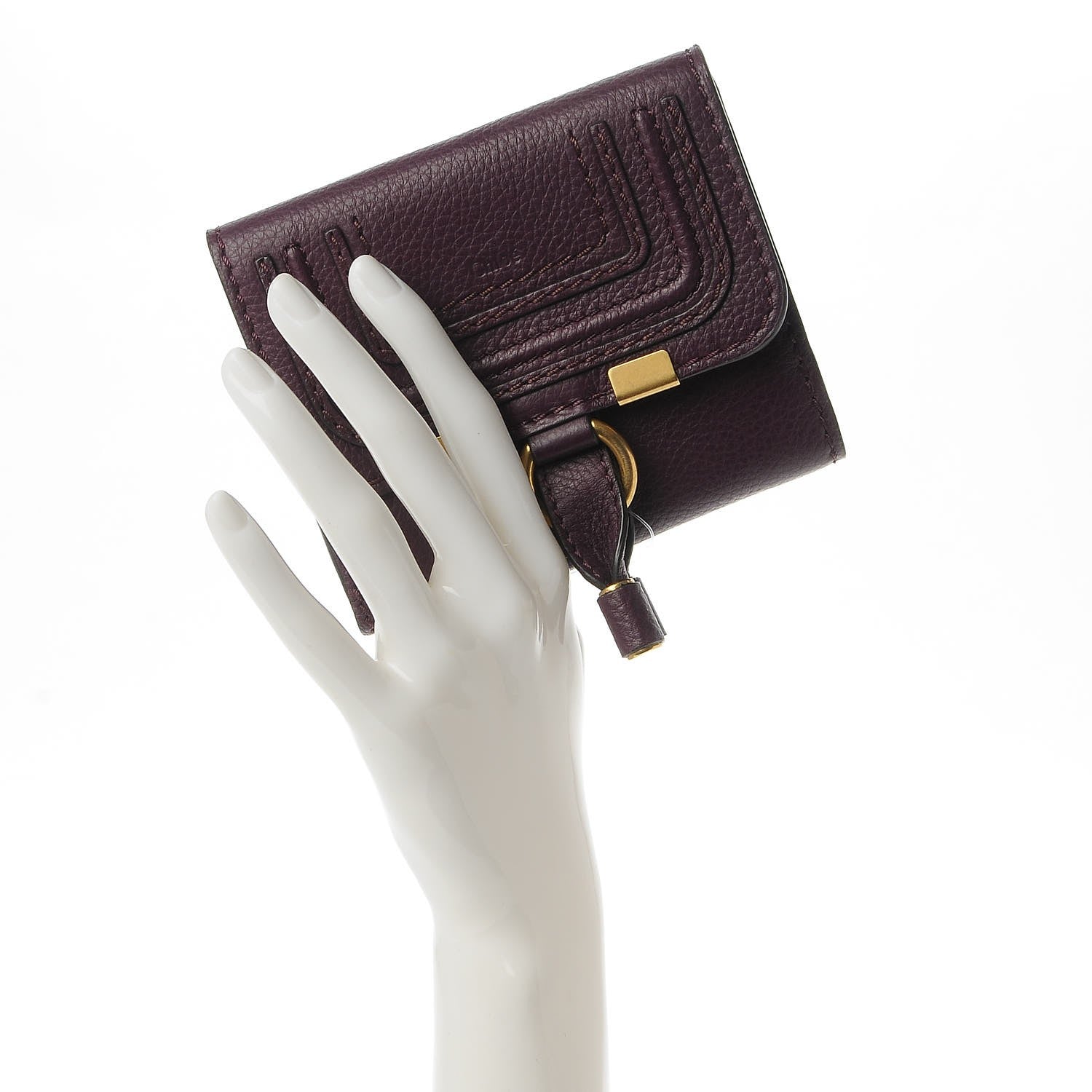 Chloe Grained Calfskin Marcie Square Wallet Intense Violine 2 of 8
