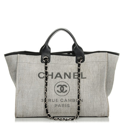 Chanel Canvas Large Deauville Tote Grey 1 of 8