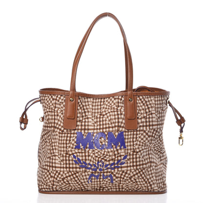 MCM Visetos Medium Liz Reversible Shopper Tote Cognac 4 of 16