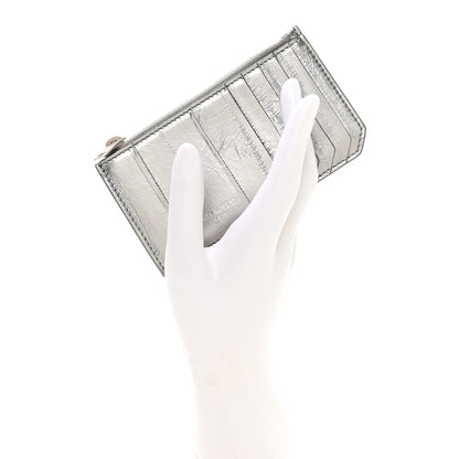 Saint Laurent Eel 5 Fragments Zip Pouch Card Silver 2 of 7
