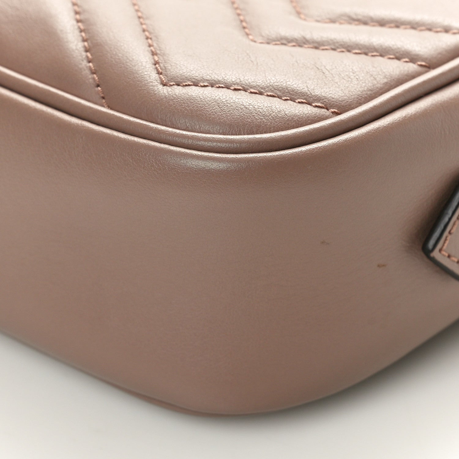 Gucci Calfskin Matelasse Mini GG Marmont Chain Shoulder Bag Porcelain Rose 9 of 10