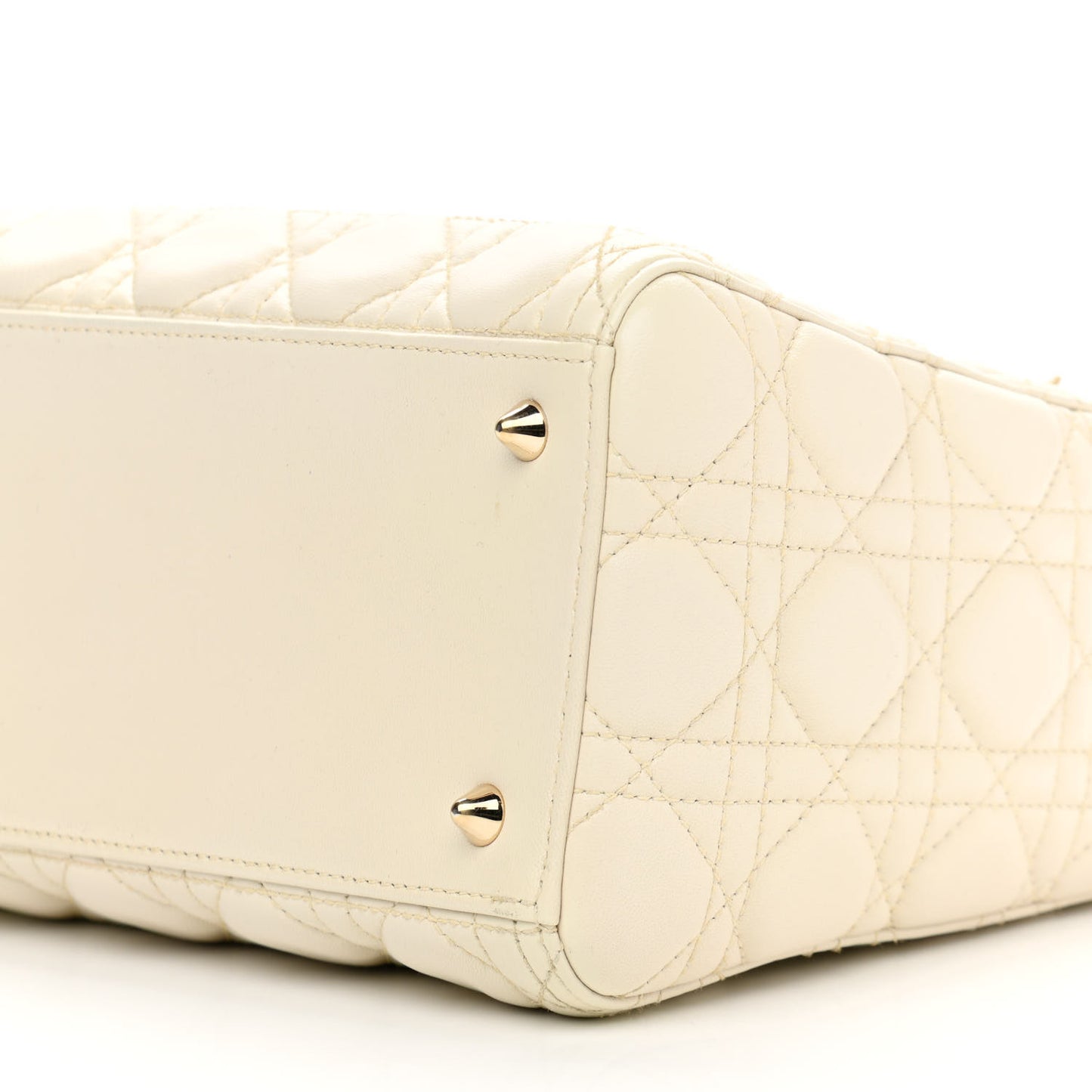 Lambskin Cannage Medium Lady Dior Ivory