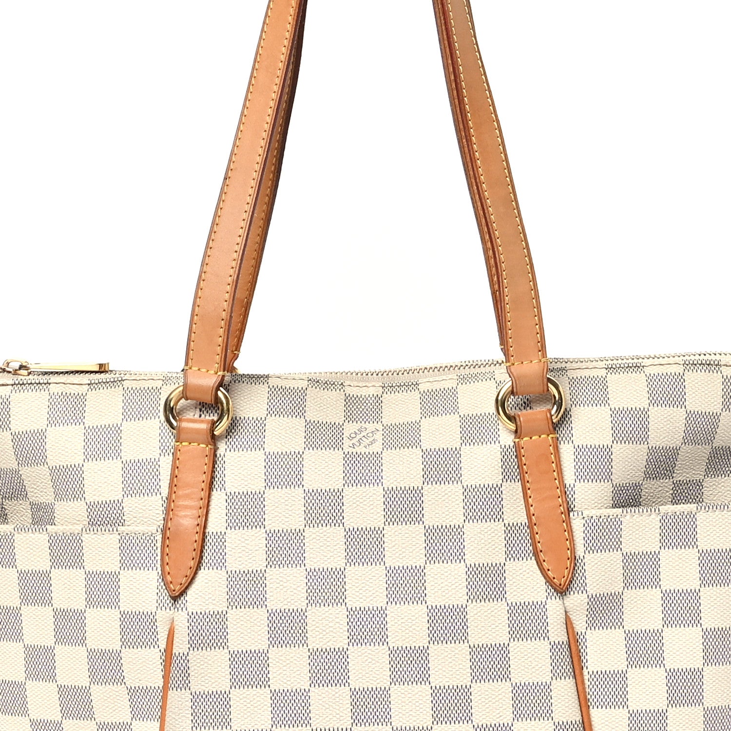 極美品LOUIS VUITTON TOTALLY PM DAMIER AZUR LOUIS VUITTON Totally PM Damier Azur Shoulder Bag White