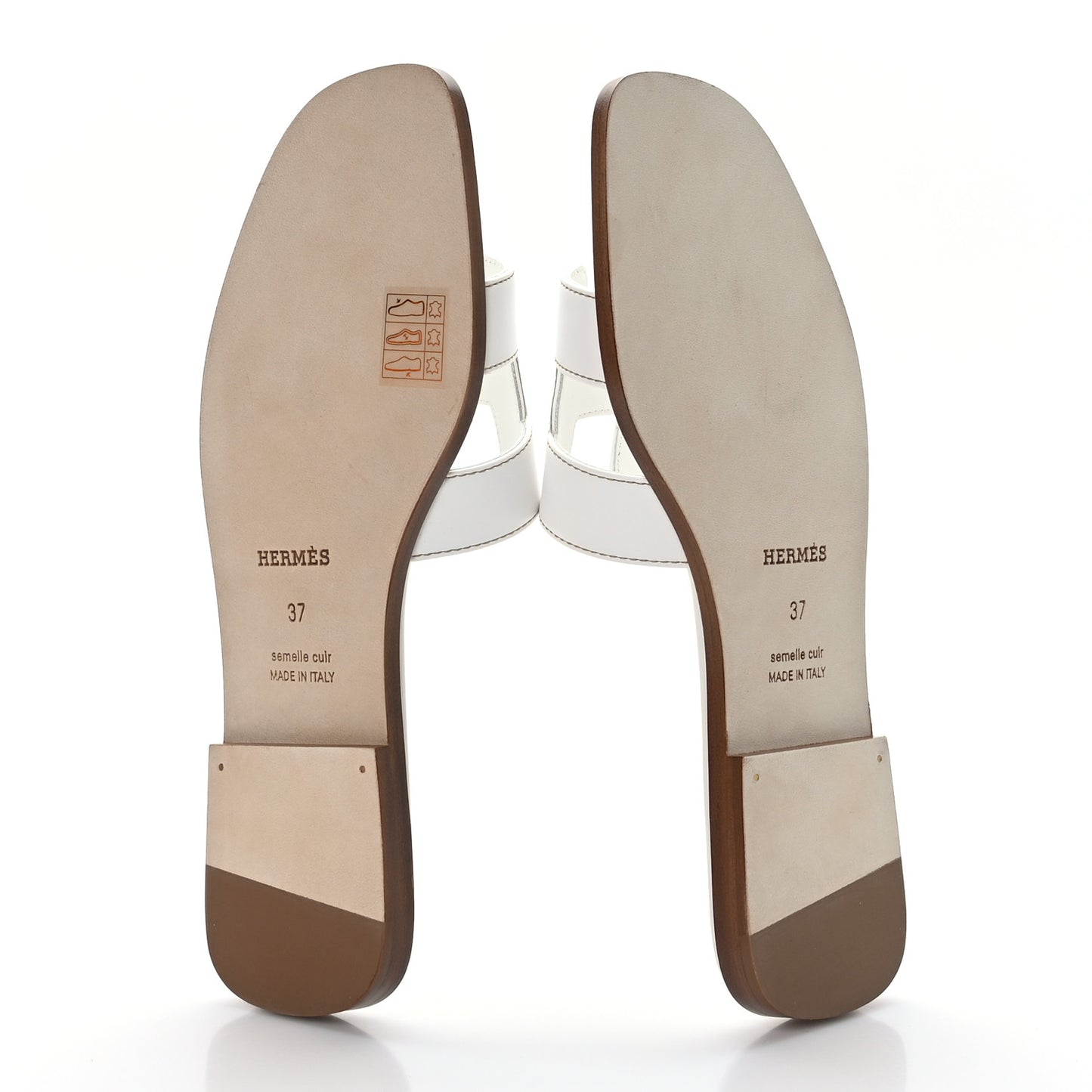 Box Calfskin Oran Sandals 37 White