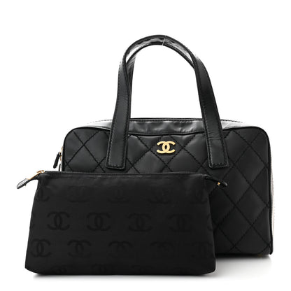 Chanel Calfskin Stitch Surpique Bowler Black 3 of 15