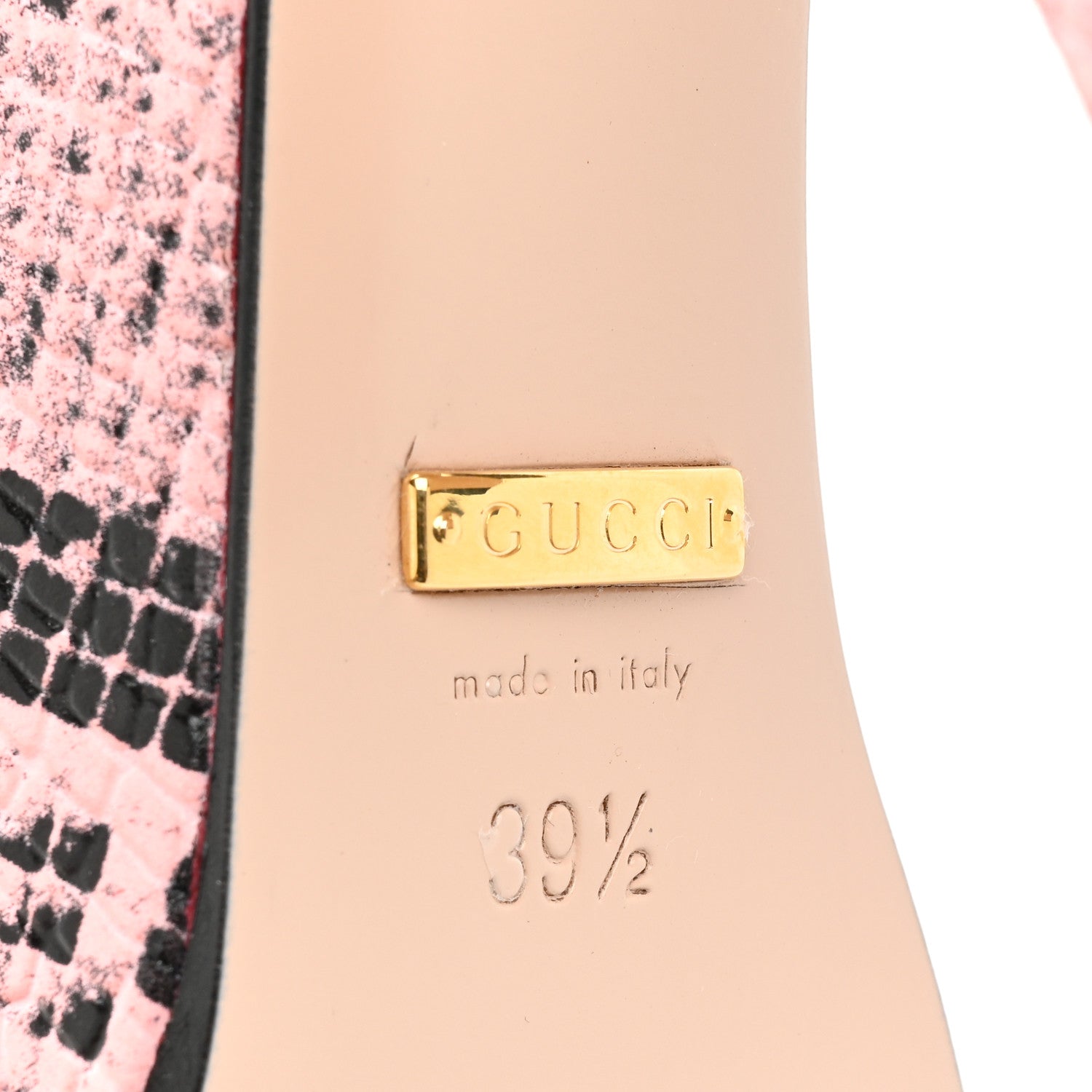 Gucci Calfskin Python Print Horsebit Platform 35/120mm Slingback Pumps 39.5 Wild Rose 7 of 9