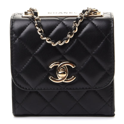Chanel Lambskin Quilted Mini Trendy CC Chain Wallet Black 1 of 9