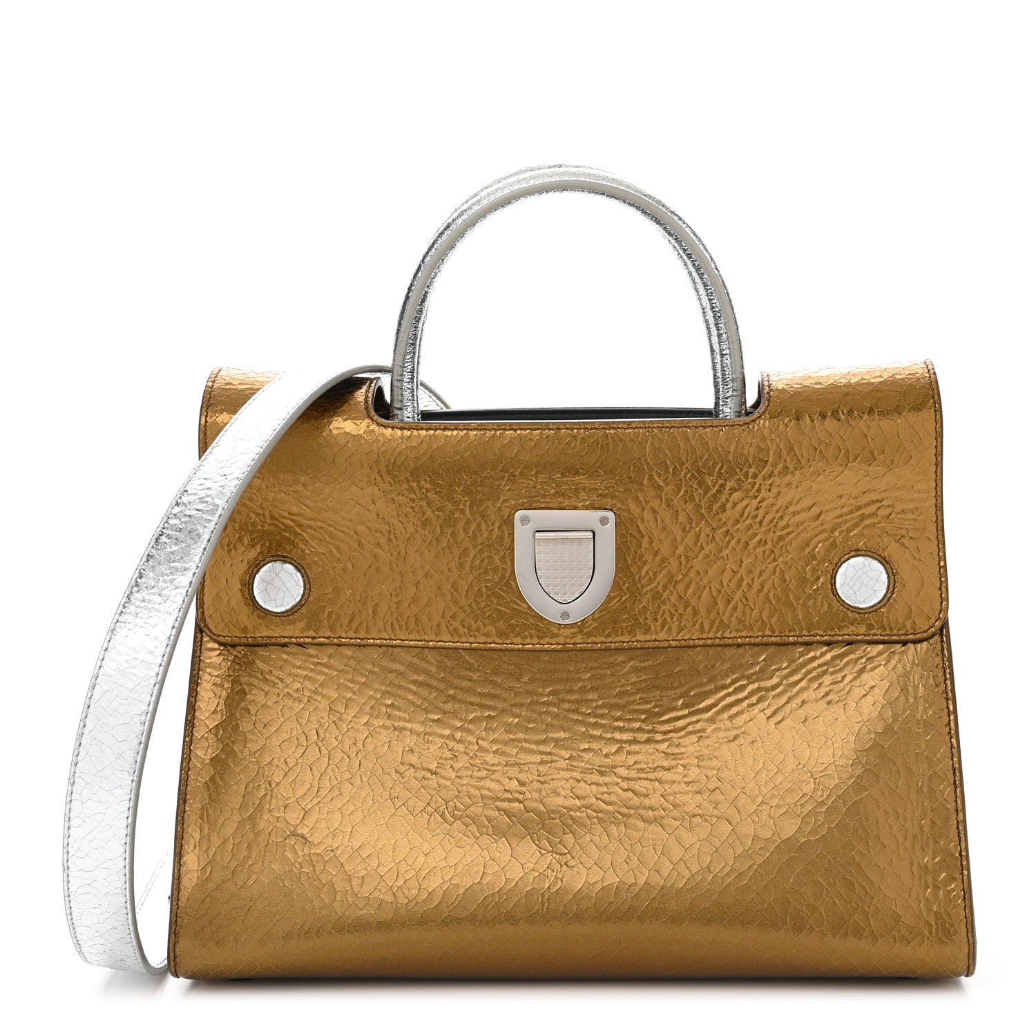 Christian Dior Metallic Calfskin Medium Diorever Flap Bronze 1 of 11