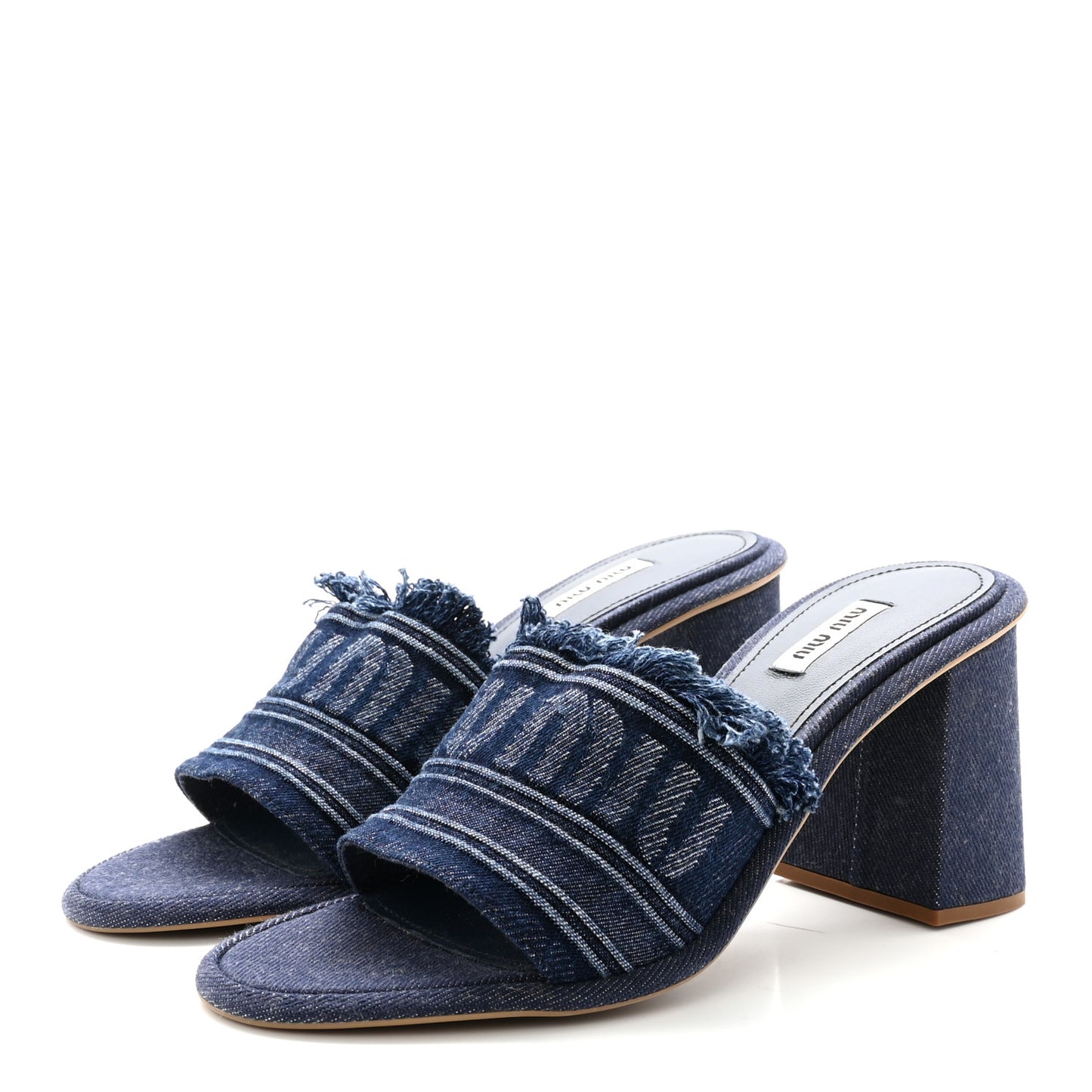 Denim Logo Sandals 39.5 Bleu