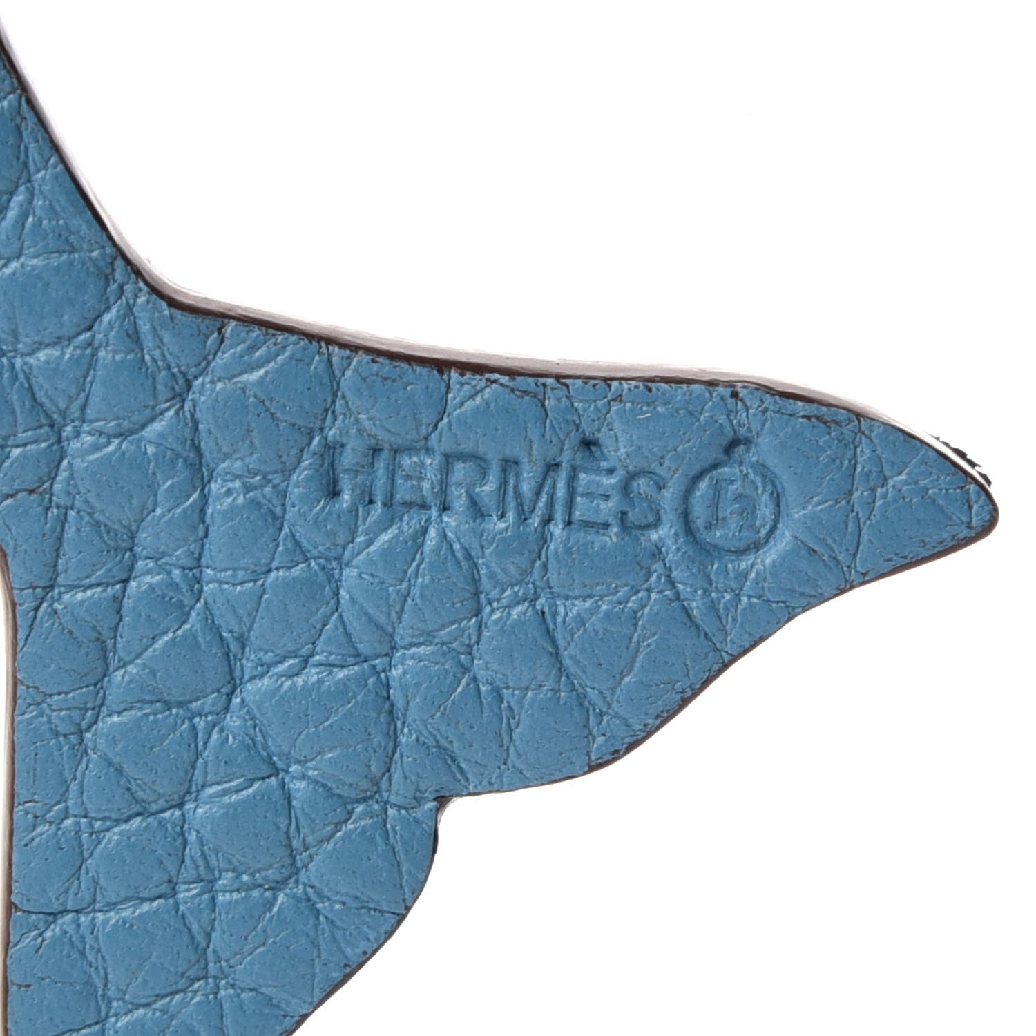 Hermes Epsom Togo Petit H Dolphin Bag Charm Kiwi Blue Jean 3 of 4