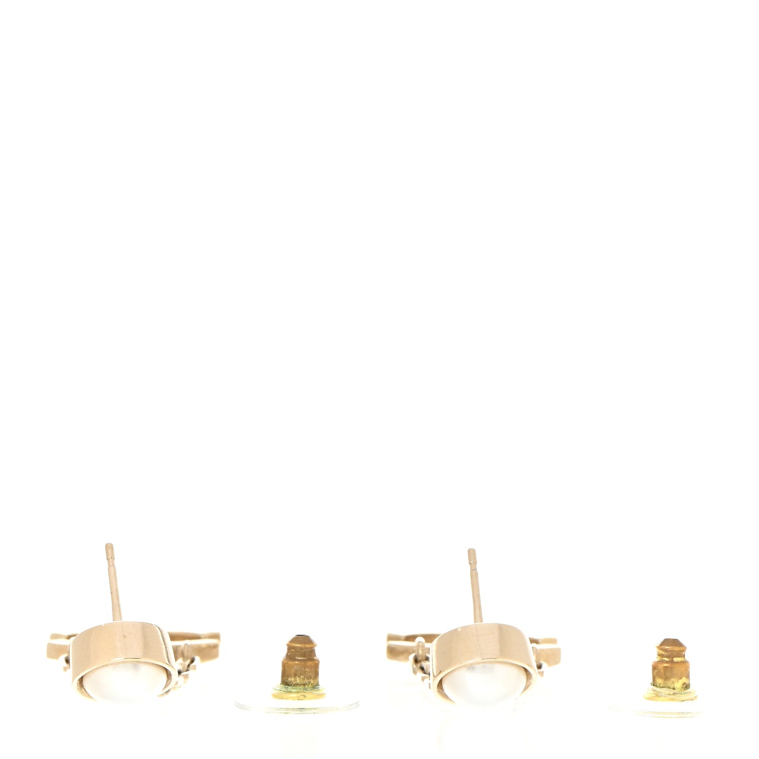 Chanel Crystal Pearl CC Chain Drop Earrings Gold 3 of 6