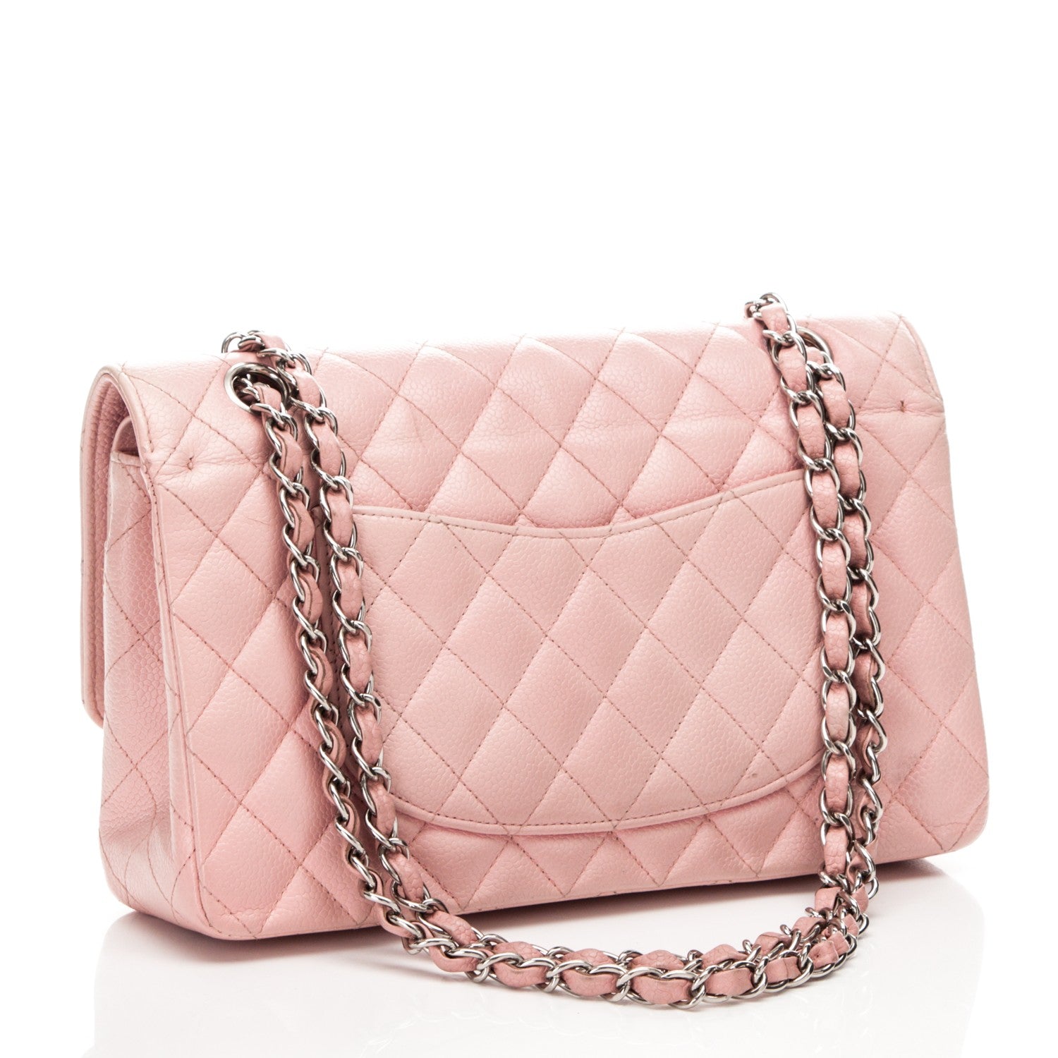 Chanel Caviar Quilted Medium Double Flap Pink 13 of 17