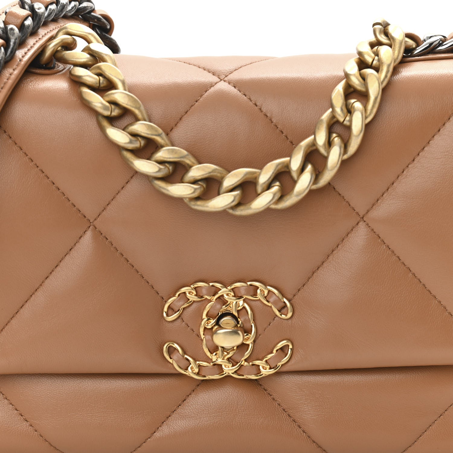Chanel Lambskin Quilted Medium Chanel 19 Flap Brown 8 of 11
