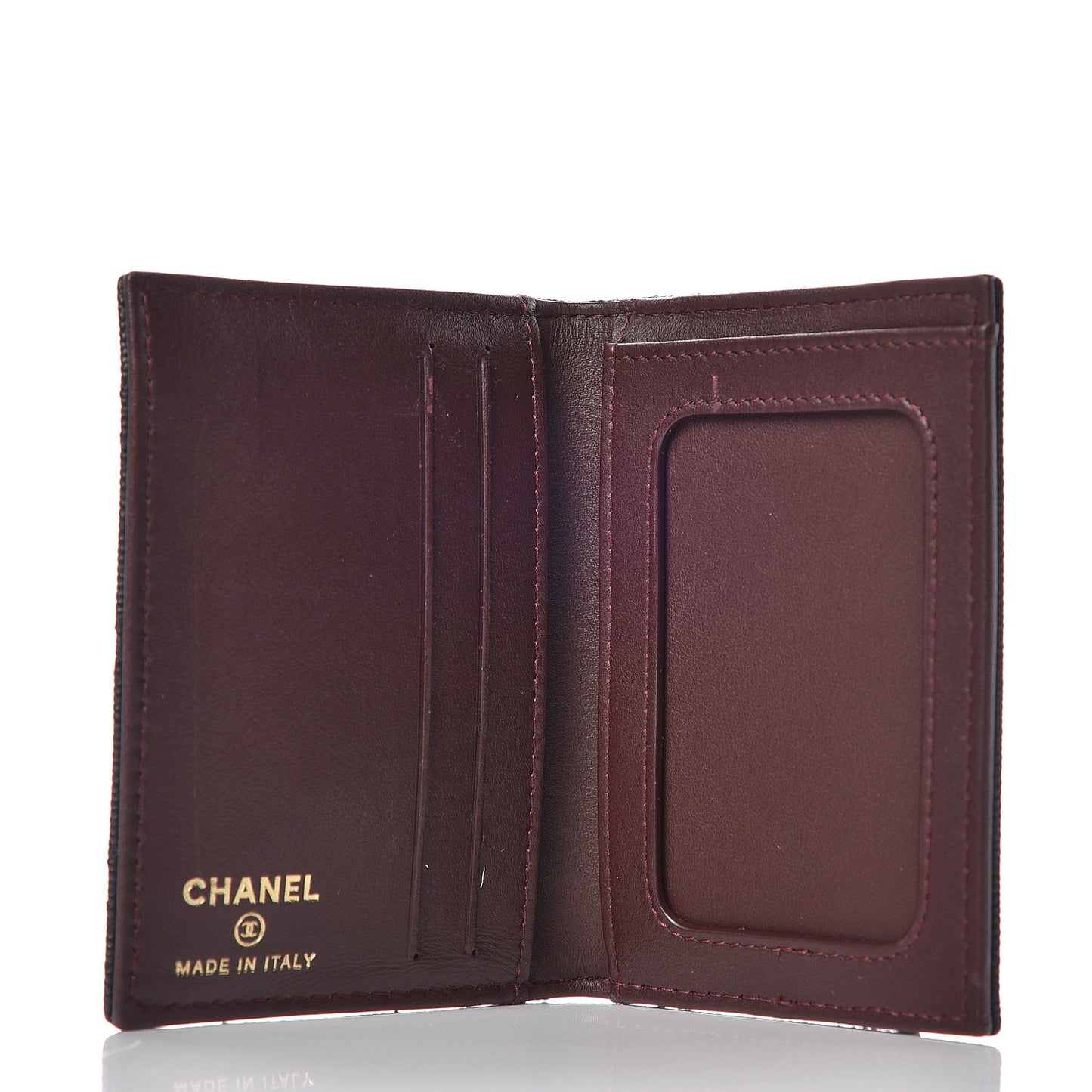 Caviar Quilted Card Holder Wallet Black
