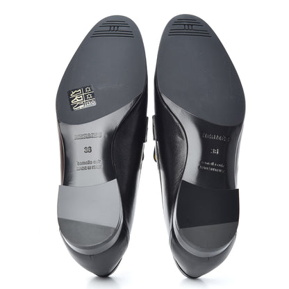 Hermes Goatskin Paris Loafers 36 Black 6 of 11