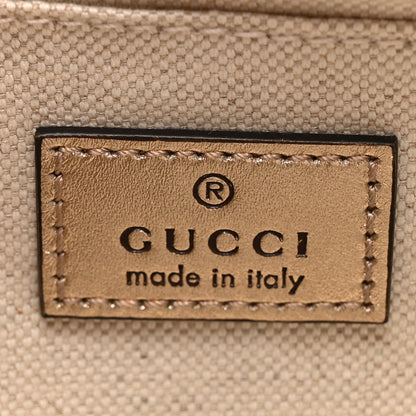 Gucci Metallic Sakai Be Green Calfskin Diagonal Stitched Small Blondie Shoulder Bag Golden Beige 6 of 11